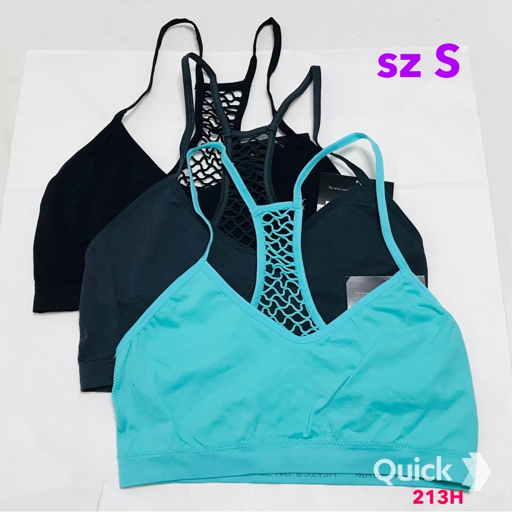 S - NWT 3 pcs Wireless Sports Bralettes